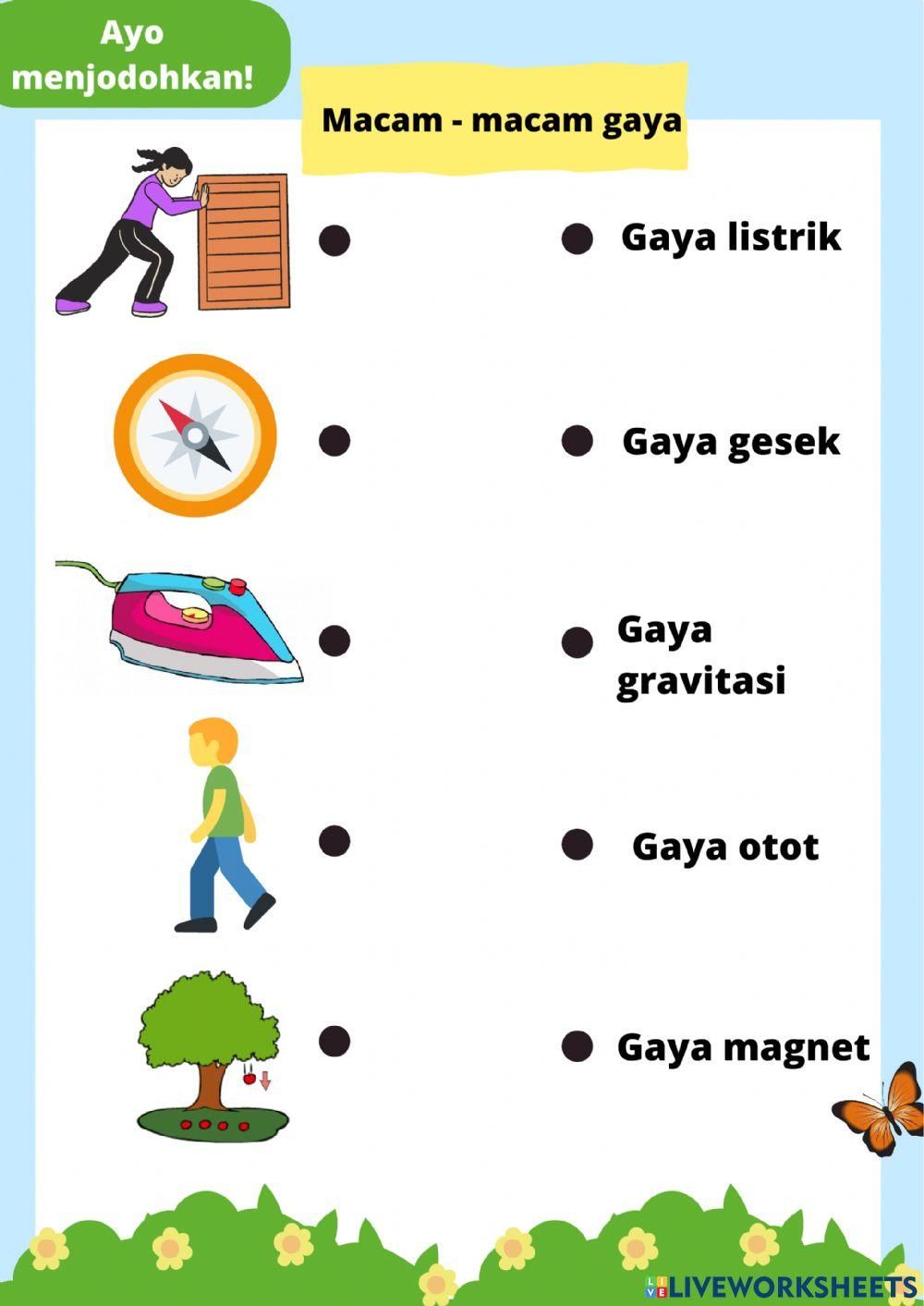 Lkpd Materi Gaya Kelas 4 Tema 7 free online exercise Education math