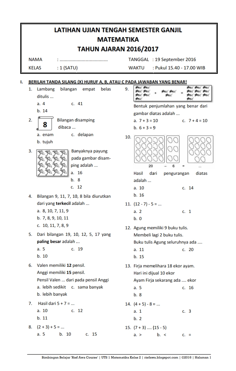 7 Rahasia Nilai Sempurna dengan Latihan Soal Semua Mata Pelajaran SD Kelas 1 Semester 2 PDF 7 Rahasia Nilai Sempurna dengan Latihan Soal Semua Mata Pelajaran SD Kelas 1 Semester 2 PDF