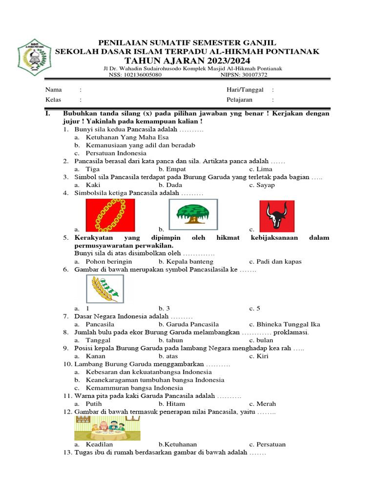 soal pkn kelas 2 sd semester 1 dan kunci jawaban soal pkn kelas 2 sd semester 1 dan kunci jawaban