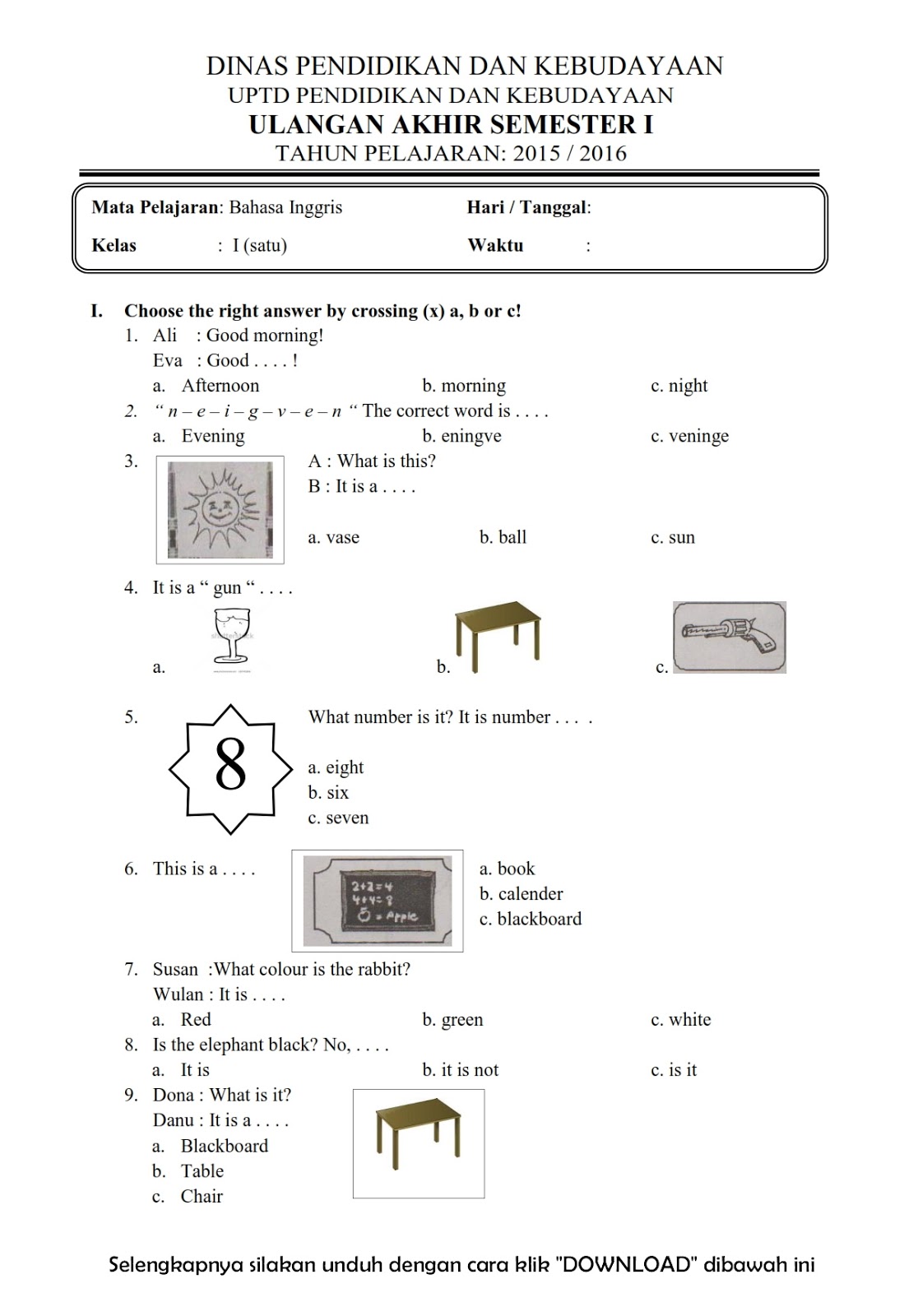 7 Rahasia Nilai Bagus Belajar Soal Bahasa Inggris Kelas 2 SD Semester 1 PDF Terbaru 2026 7 Rahasia Nilai Bagus Belajar Soal Bahasa Inggris Kelas 2 SD Semester 1 PDF Terbaru 2026