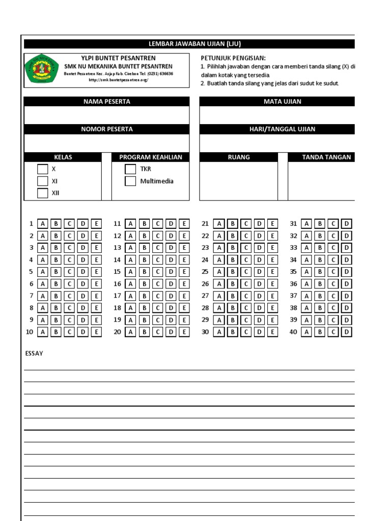 Lembar Jawaban Ujian Pdf Dalchaebi Lembar Jawaban Ujian Pdf Dalchaebi