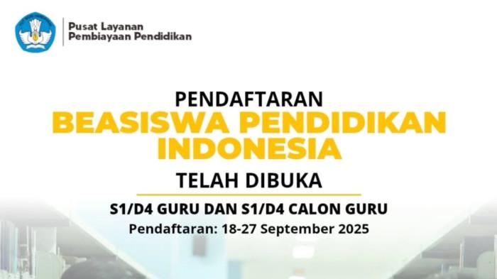 Pendaftaran Beasiswa BPI GTK 2025 untuk Calon Guru dan Guru Dibuka Ini