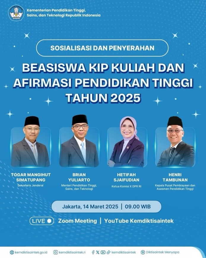 Sosialisasi dan Penyerahan Beasiswa KIP Kuliah dan Afirmasi Pendidikan Sosialisasi dan Penyerahan Beasiswa KIP Kuliah dan Afirmasi Pendidikan