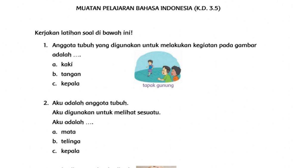 contoh soal kd 3 2 bahasa indonesia kelas 4
