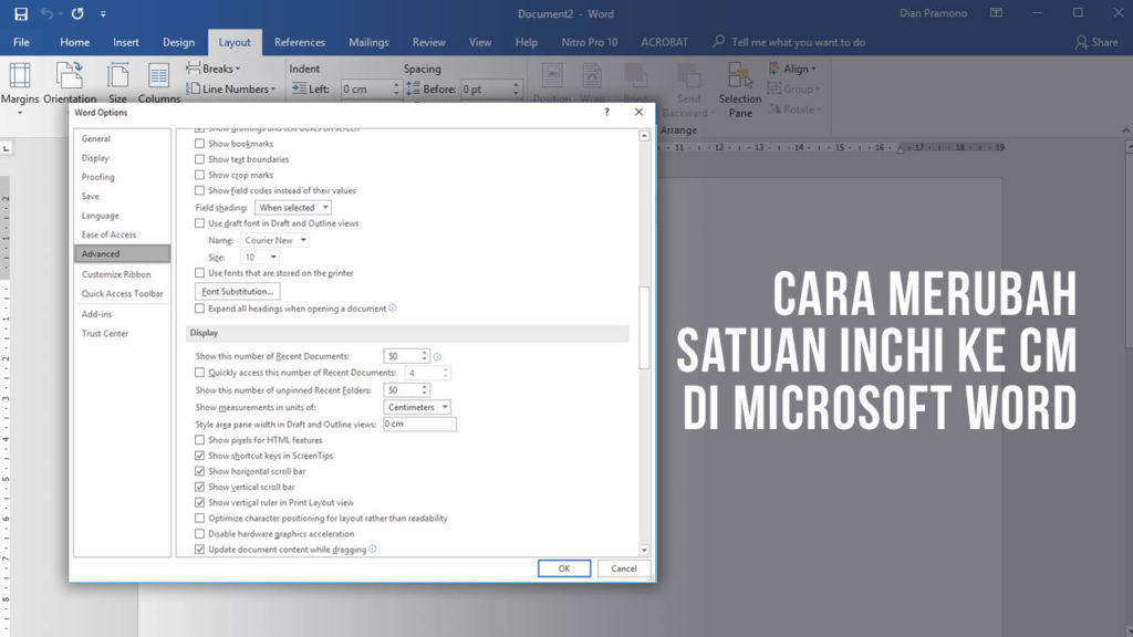 cara mengubah ukuran inchi ke cm di microsoft word cara mengubah ukuran inchi ke cm di microsoft word