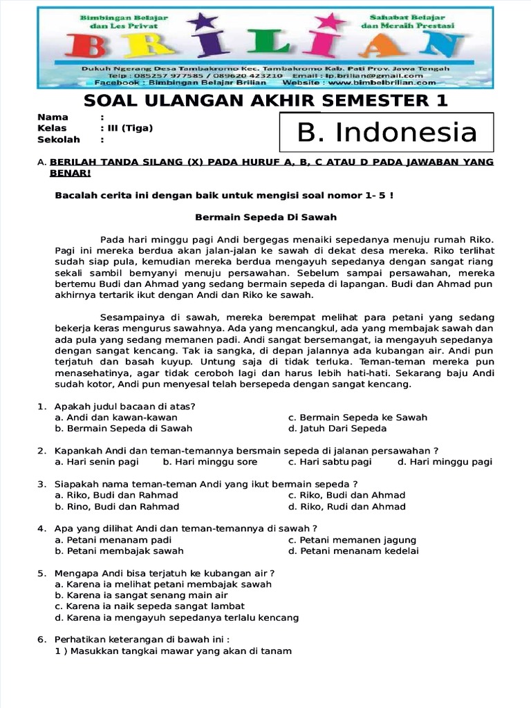 Ternyata Ini 7 Bagian Tersulit Kisi Soal Kelas 3 SD Semester 1 Tema 1 yang Wajib Dikuasai Siswa Sebelum Ujian Ternyata Ini 7 Bagian Tersulit Kisi Soal Kelas 3 SD Semester 1 Tema 1 yang Wajib Dikuasai Siswa Sebelum Ujian