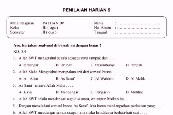7 Fakta Penting Kisi Soal Ulangan Harian Kelas 3 Tema 8 yang Wajib Diketahui Orang Tua Sebelum Terlambat
