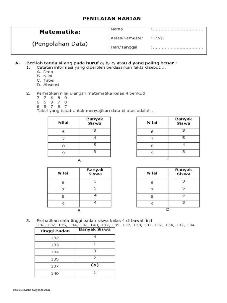 Terbukti! Download soal matematika kelas 4 semester 2 k13.pengolahan data Gratis Sekarang Terbukti! Download soal matematika kelas 4 semester 2 k13.pengolahan data Gratis Sekarang
