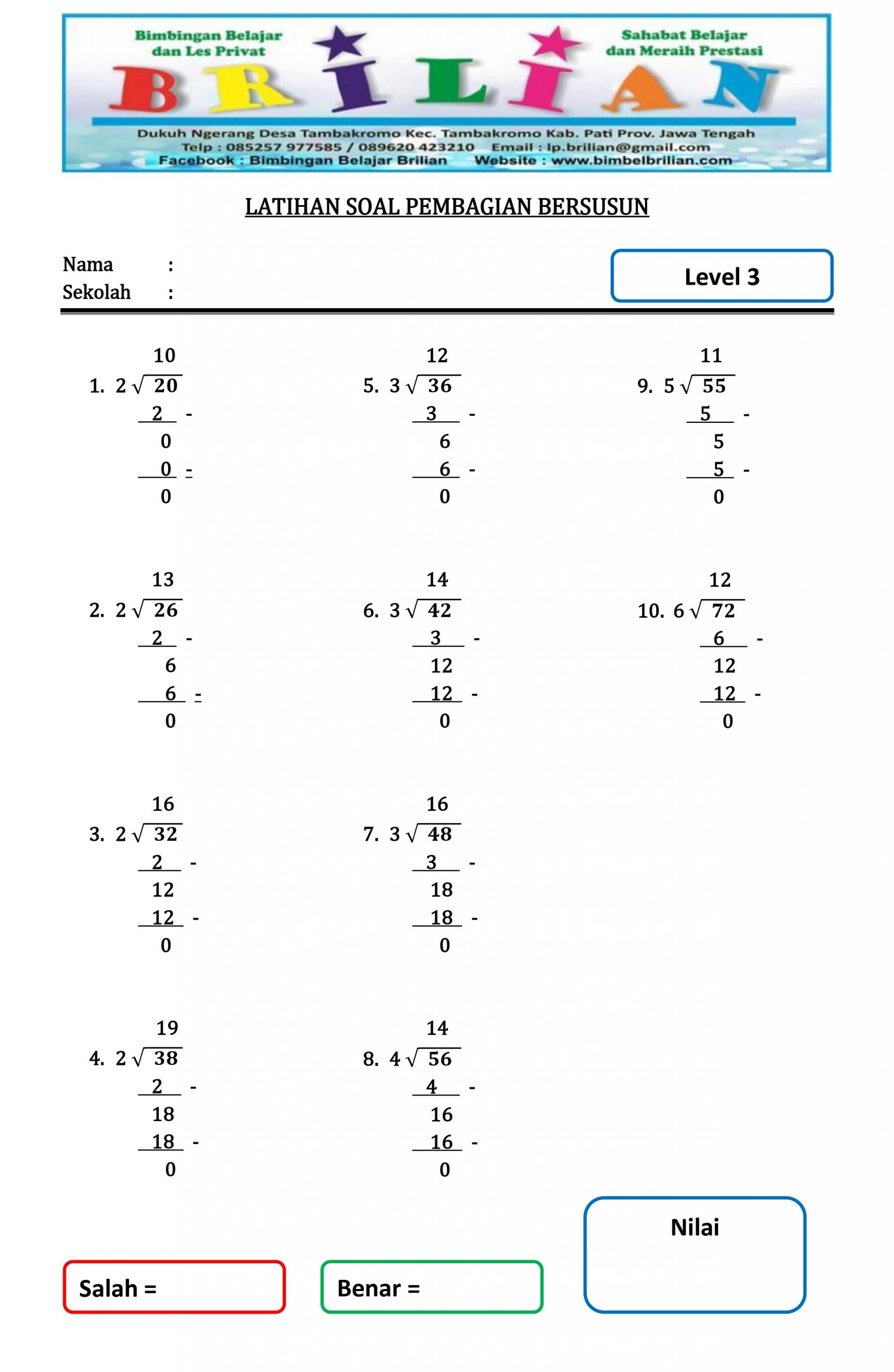 Rahasia Anak Cepat Pintar Matematika dengan Latihan Soal Pembagian Kelas 2 SD Ini Rahasia Anak Cepat Pintar Matematika dengan Latihan Soal Pembagian Kelas 2 SD Ini