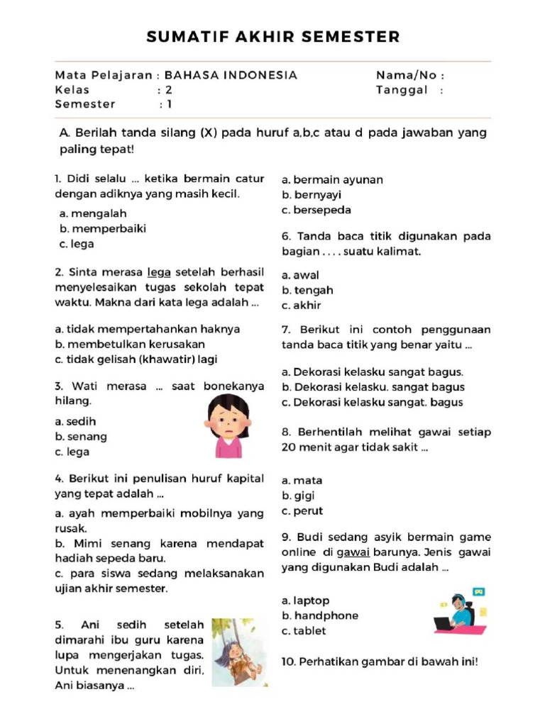 Rahasia Jawab Soal Bahasa Indonesia Kelas 2 Semester 1 2019 Agar Nilai Siswa Melampaui Target Rahasia Jawab Soal Bahasa Indonesia Kelas 2 Semester 1 2019 Agar Nilai Siswa Melampaui Target