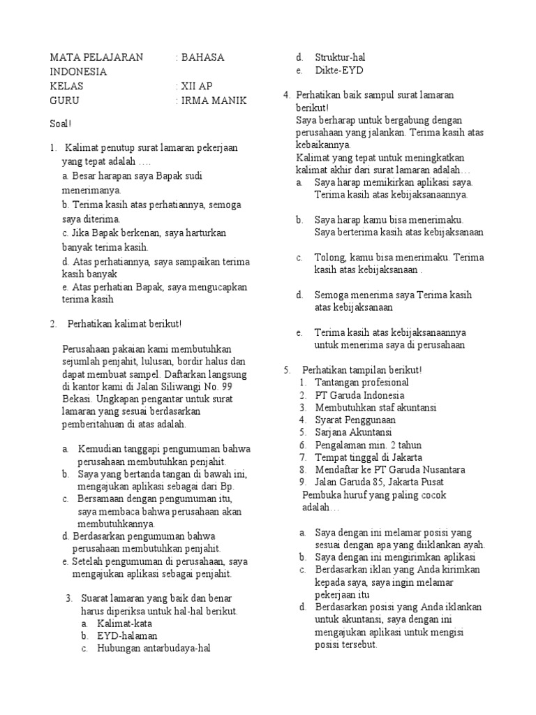 Rahasia Lolos Ujian Lewat Bocoran soal bahasa indonesia kelas 12 semester 1 2019 Rahasia Lolos Ujian Lewat Bocoran soal bahasa indonesia kelas 12 semester 1 2019
