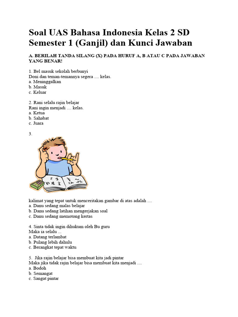 Rahasia Skor Tinggi Pakai Kumpulan soal bahasa indonesia kelas 2 sd semester 1 ktsp 2017