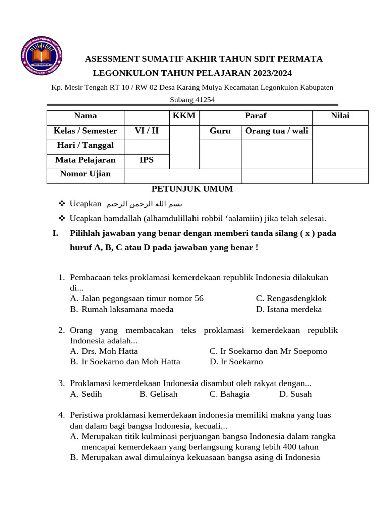 Wajib Tahu! Link Download Soal Latihan Bimbel Kelas 3 SD Semester 1 KTSP IPS Terbaru