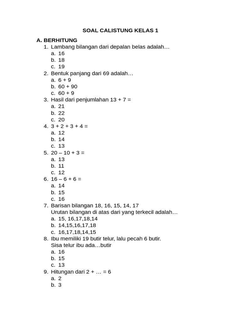 Wajib Tahu Link Download Soal Lomba Calistung Kelas 1 Tahap 3 Agar Anak Cepat Bisa