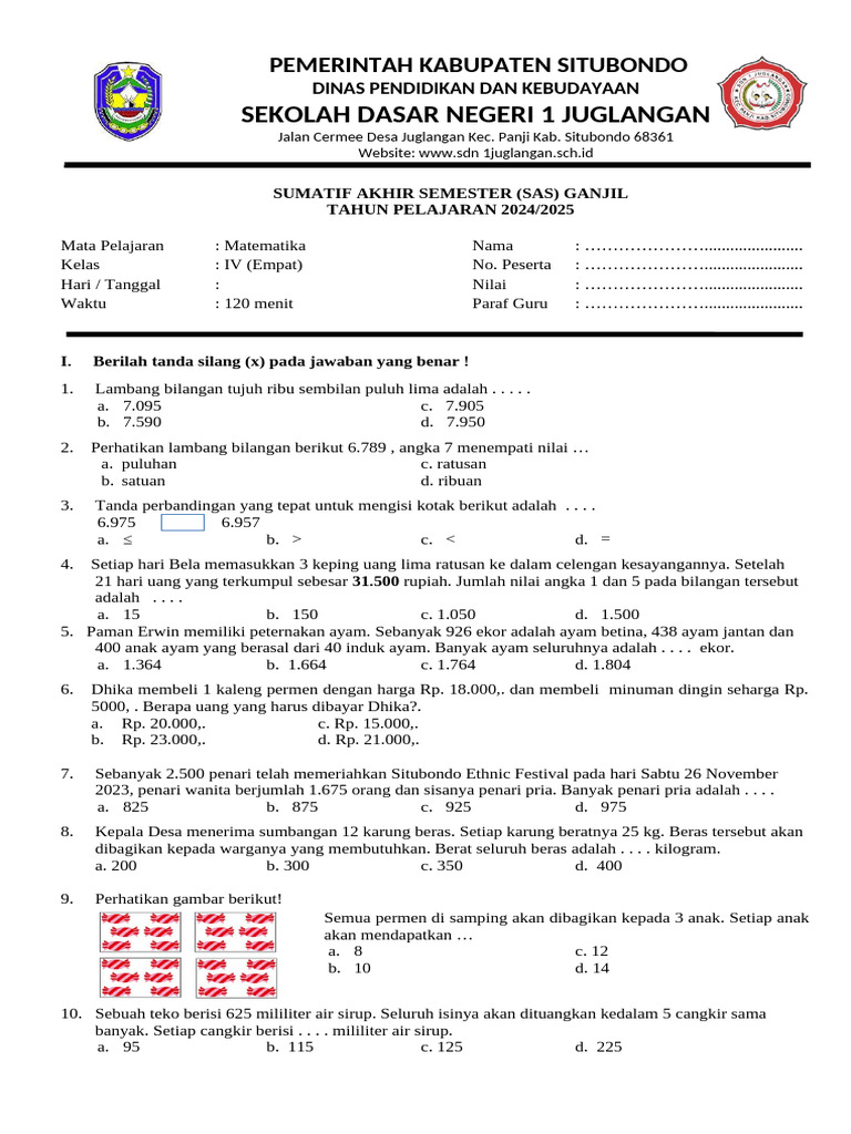 Wajib Tahu! Link Download Soal Matematika Kelas 4 K13 Semester 1 Terbaru 2026 Wajib Tahu! Link Download Soal Matematika Kelas 4 K13 Semester 1 Terbaru 2026